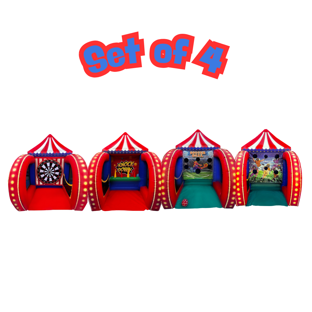 Inflatable Carnival Games set of 4 featuring your choice of four interactive carnival games from our available selection.